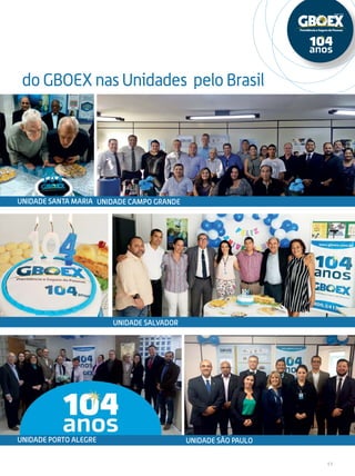 11
do GBOEX nas Unidades pelo Brasil
Unidade santa maria Unidade campo grande
Unidade são pauloUnidade Porto Alegre
Unidade salvador
 