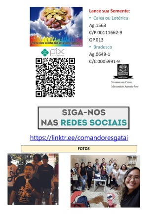 https://linktr.ee/comandoresgatai
FOTOS
Comando Resgatai
Facebook:
Comando Resgatai
 