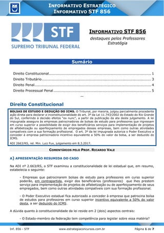 Inf. 856 - STF www.estrategiaconcursos.com.br Página 1 de 7
INFORMATIVO ESTRATÉGICO
INFORMATIVO STF 856
INFORMATIVO STF 85...