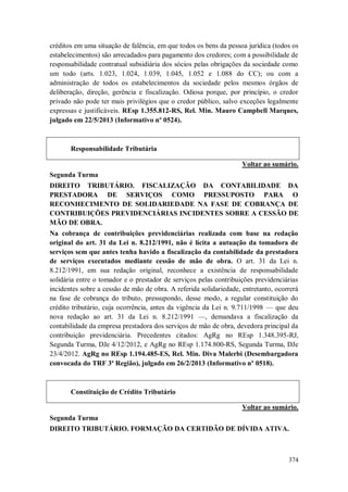 Versão atualizada e retificada do Informativo STJ