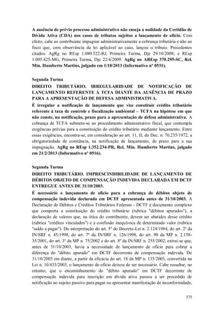 Versão atualizada e retificada do Informativo STJ