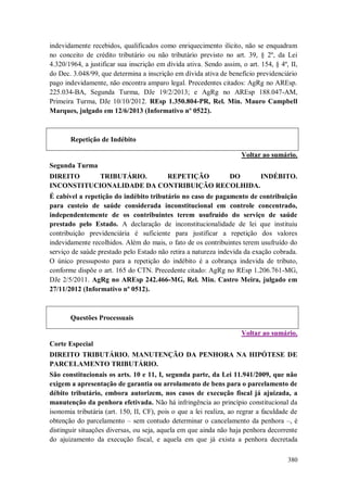 Versão atualizada e retificada do Informativo STJ