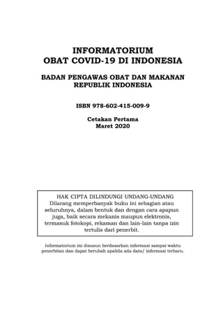 Informatorium obat covid 19 di indonesia