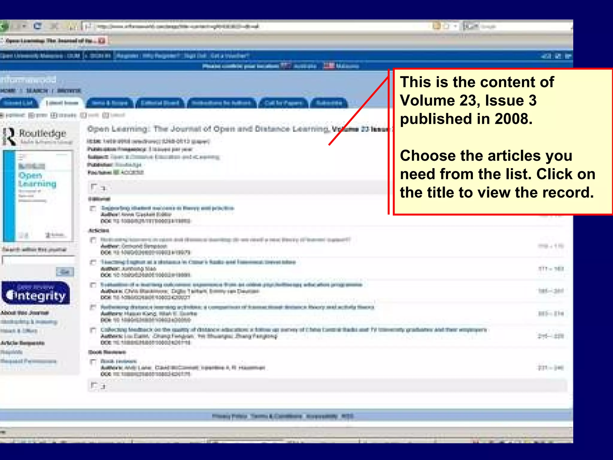 This is the content of Volume 23, Issue 3 published in 2008.  Choose the articles you need from the list. Click on the title to view the record. 
