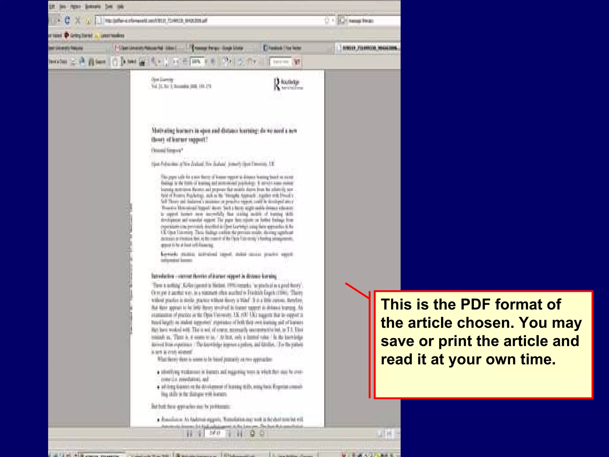This is the PDF format of the article chosen. You may save or print the article and read it at your own time. 