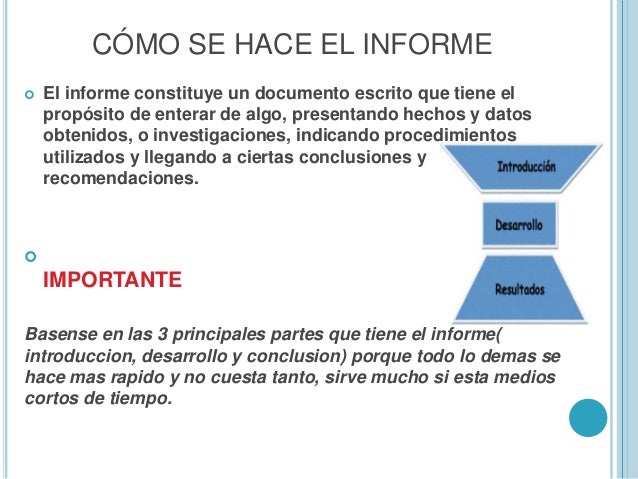 como se redacta un informe