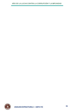 AÑO DE LA LUCHA CONTRA LA CORRUPCIÓN Y LA IMPUNIDAD
41
ANALISIS ESTRUCTURAL I – UNFV-FIC
 
