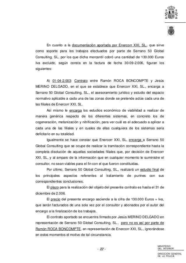 Informe policial sobre Cascos