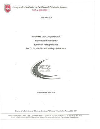 Informe de Contraloría 2013-2014
