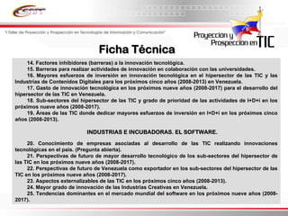 Informe Final Prospectiva Tic Venezuela  2008 2017
