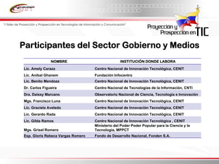Informe Final Prospectiva Tic Venezuela  2008 2017