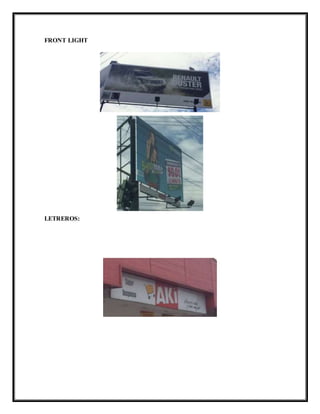 FRONT LIGHT
LETREROS:
 