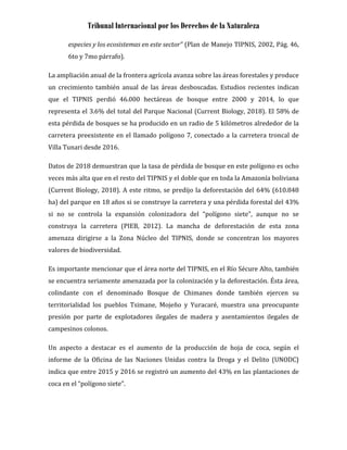 Informe sobre el caso Territorio Indígena y Parque Nacional Isiboro Sécure (TIPNIS - Bolivia)