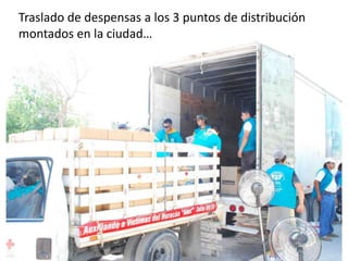 Traslado de despensas a los 3 puntos de distribución montados en la ciudad…