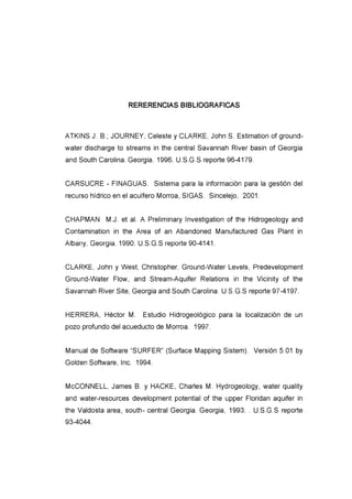 Informe agua subterranea