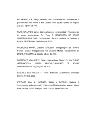 Informe agua subterranea