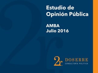 Estudio de
Opinión Pública
AMBA
Julio 2016
 