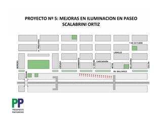 PROYECTO Nº 5: MEJORAS EN ILUMINACION EN PASEO
                SCALABRINI ORTIZ
 