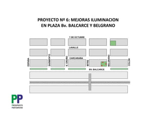 PROYECTO Nº 6: MEJORAS ILUMINACION
 EN PLAZA Bv. BALCARCE Y BELGRANO
 