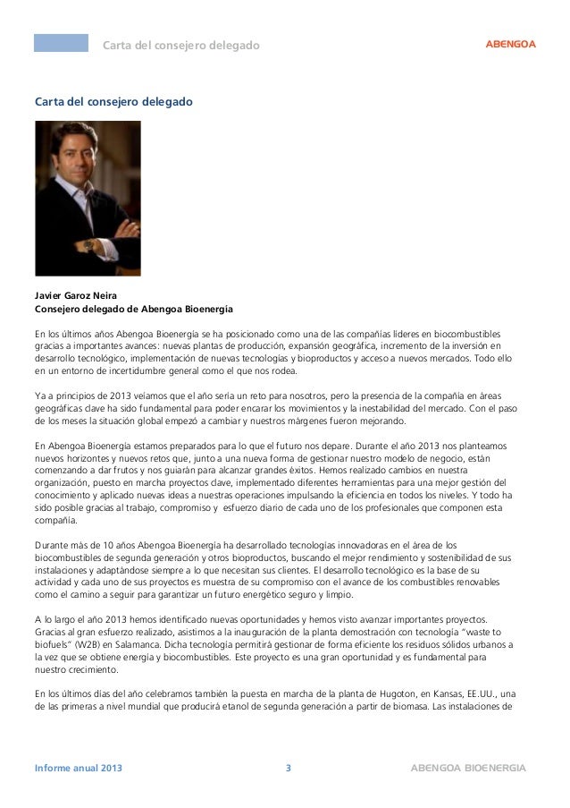 Informe anual 2013 de Abengoa Bioenergía