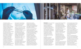 110 111
TECNOLOGÍA
de proyectos continúa
su evolución según los planes
definidos. Entre ellos se
encuentran proyectos cuyo
objetivo es visualizar el subsuelo
mediante tecnologías geofísicas
avanzadas, para mejorar
la definición de los prospectos
y optimizar la ubicación de los
sondeos. Otro conjunto
de proyectos se enfoca a entender
las características de los
almacenes a través del desarrollo
de herramientas y métodos
para el análisis y modelización
de las rocas y de los fluidos
contenidos, lo que permite
a la larga reducir los costes
en exploración, desarrollo
y producción de hidrocarburos.
Por último, se ha avanzado
en proyectos centrados en la
caracterización más específica
de los fluidos durante su
extracción y transporte, abordando
también el aseguramiento
del flujo y potenciales problemas
de corrosión. Las herramientas
desarrolladas a través de estos
proyectos ya están teniendo
una aplicación temprana
en diversos activos de la compañía.
Además, se están llevando a cabo
actividades relevantes en proyectos
de recuperación mejorada
con alto potencial futuro en diversos
yacimientos y actividades
de investigación en aplicaciones
de la nanotecnología a diversos
campos, entre ellos la perforación.
También se están desarrollando
tecnologías relacionadas con
hidrocarburos no convencionales,
abarcando desde crudos
extrapesados hasta shale gas/oil.
En colaboración con IBM,
en 2014 se inició el proyecto
de investigación Pegasus
para desarrollar la primera aplicación
de los sistemas computacionales
cognitivos a la industria
del petróleo. Se trata de un
ambicioso reto que, mediante la
aplicación de la nueva era
de sistemas de computación
inteligente, permitirá optimizar
el acceso y extracción de información
de las ingentes cantidades de datos
de la industria y la toma de
decisiones en el área de Upstream.
Por último, se han llevado a cabo
tareas de optimización de la
herramienta de vigilancia y detección
temprana de hidrocarburos (HEADS)
en medio acuático desarrollada
en 2013 conjuntamente con Indra.
Esta herramienta es capaz
de identificar cantidades muy
pequeñas de forma automática
en cualquier condición atmosférica
o de luz. El desarrollo ya se
encuentra implantado en el pantalán
de Tarragona y en la plataforma
Casablanca, situada frente a las
costas tarraconenses, y se está
analizando su ubicación en otros
entornos y países. Este proyecto es
un ejemplo evidente del compromiso
de Repsol con el medio ambiente.
Downstream. En 2014, la actividad
en esta área se ha centrado
en la mejora de la eficiencia
operativa y energética, la
diversificación de productos
y el cuidado del medio ambiente.
En refino, se ha mejorado la
eficiencia operativa incorporando
nuevos desarrollos matemáticos
en los modelos de programación
de producción y el diseño
e implantación de modelos
integrales para la operación
de las plantas de conversión,
con el objetivo de incrementar
su margen.
Cabe destacar el desarrollo
de productos y procesos
eco-eficientes ligados a los asfaltos
que contribuyen a la diferenciación
y a su expansión internacional.
En concreto, se han desarrollado
nuevos formatos de producto
exportables, aptos para ser
transportados a largas distancias
sin pérdidas de prestaciones,
así como el diseño de emulsiones
especiales para su empleo
en el reciclado total de firmes
a baja temperatura, tecnología
que constituye una de las opciones
más eco-eficientes en el sector
de la carretera. También
se ha avanzado en la investigación
para obtención de aceites
extensores no etiquetables
mediante la utilización de crudos
alternativos y nuevos procesos.
Aprovechando líneas de
colaboración existentes con
instituciones internacionales,
se ha desarrollado una extensa
experimentación para demostrar
el potencial de ahorro de fórmulas
de lubricantes, tanto de motor
como de cajas de cambio
y diferenciales.
En lo relativo al GLP de automoción,
uno de los proyectos de más éxito
en 2014 ha sido demostrar que el
AutoGas en motores de inyección
directa en fase líquida cumple
la normativa de emisiones Euro 6c,
que será exigible desde 2017, tanto
en emisiones de gases (CO, HC
y NOx), como en número de
partículas, sin necesidad de filtro
de partículas. La reducción
de emisiones de CO2 lograda
es de casi un 15% respecto a la
gasolina, lo que posibilitaría alcanzar
en 2015 el objetivo de emisiones
de CO2 propuesto para el año 2020.
Se han presentado dos solicitudes
de patente europea derivadas
del proyecto.
Respecto a tecnología química,
en 2014 se continuó profundizando
en la mejora de la competitividad
del negocio a través de la eficiencia
y la diferenciación, que se concretan
en proyectos y planes de acción
para la reducción de consumos
específicos y mejoras operativas
en los procesos propios;
la reducción de costes e impacto
ambiental de los productos
a través de nuevos catalizadores
 