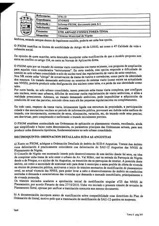 Informe arquitecto municipal PXOM Nigrán