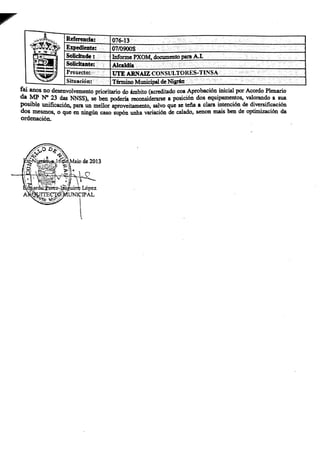 Informe arquitecto municipal PXOM Nigrán