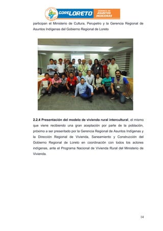 INFORME DE GESTIÓN ASUNTOS INDÍGENAS DEL GOBIERNO REGIONAL DE LORETO | DOC