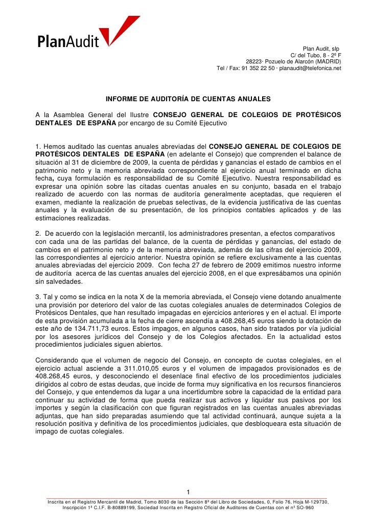 Informe Auditoria 2009 Informe Auditoria 2009