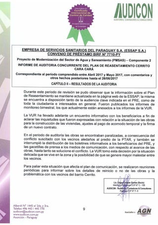 Informe auditoria externa abril mayo 2017