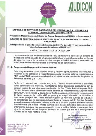 Informe auditoria externa abril mayo 2017