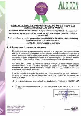 Informe auditoria externa abril mayo 2017