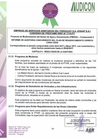 Informe auditoria externa abril mayo 2017