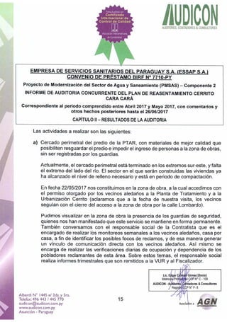 Informe auditoria externa abril mayo 2017