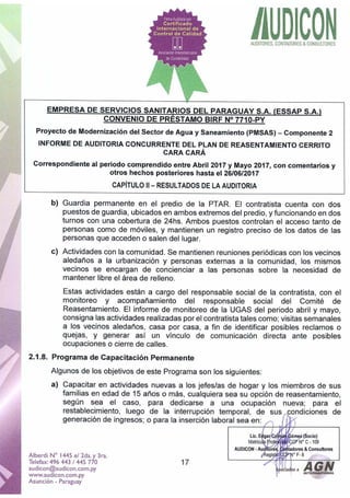 Informe auditoria externa abril mayo 2017