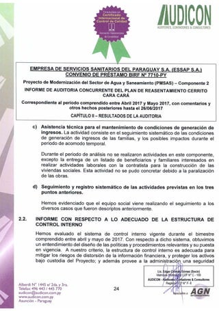 Informe auditoria externa abril mayo 2017