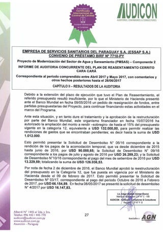 Informe auditoria externa abril mayo 2017