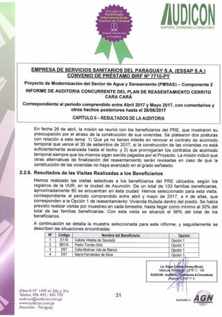 Informe auditoria externa abril mayo 2017