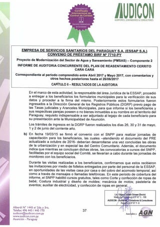 Informe auditoria externa abril mayo 2017