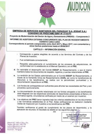 Informe auditoria externa abril mayo 2017