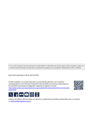 INFORME BANXICO ECONOMÍA MÉXICO INFORMES | PDF