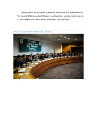 Informe de Actividades de la Comisión Especial de Agenda Digital