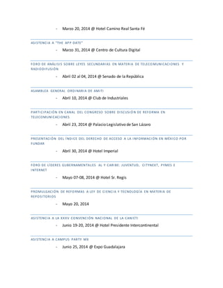 Informe de Actividades de la Comisión Especial de Agenda Digital
