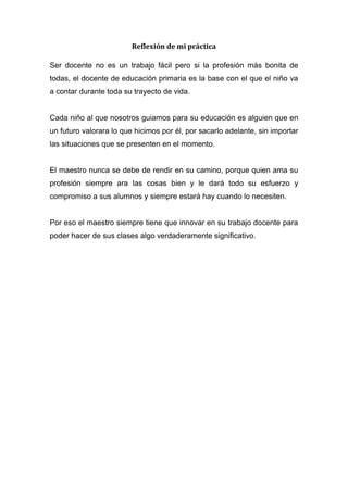 Informe de mi practica docente | DOCX