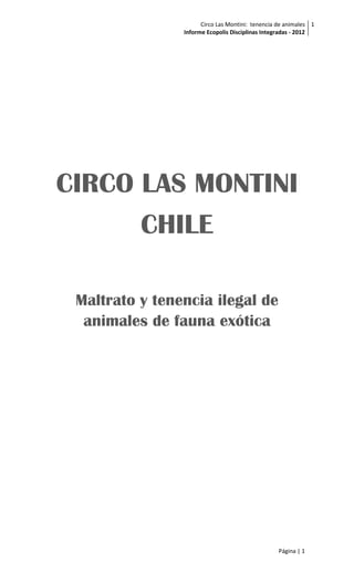 Circo Las Montini: tenencia de animales
Informe Ecopolis Disciplinas Integradas - 2012
15
Página | 15
Antecedentes
Iloca año 2010
 