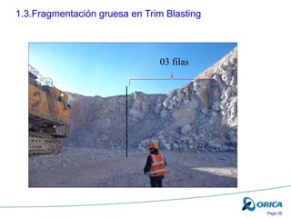 Page 35
03 filas
1.3.Fragmentación gruesa en Trim Blasting
 