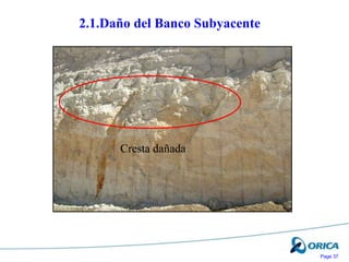 Page 37
2.1.Daño del Banco Subyacente
Cresta dañada
 