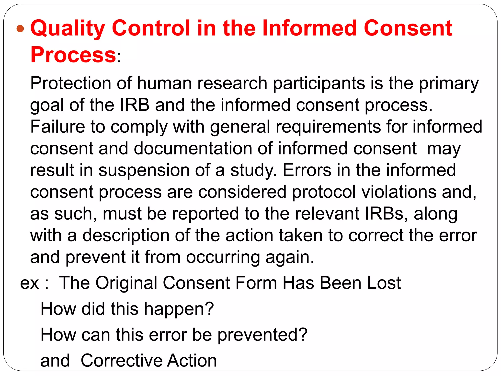 Informed consent process
