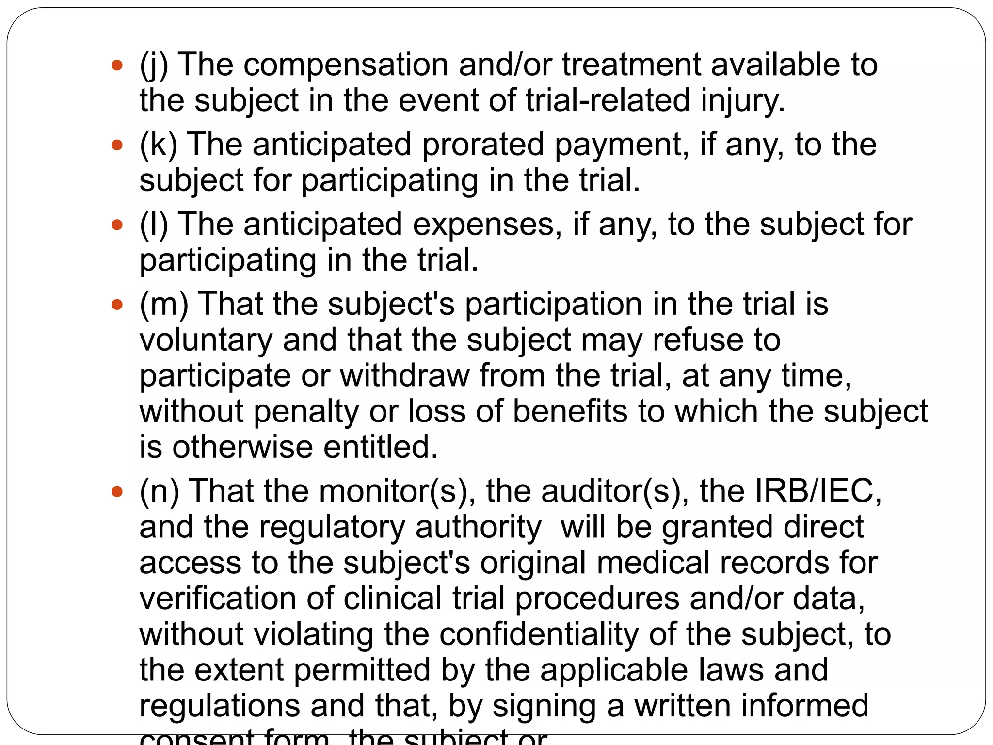 Informed consent process