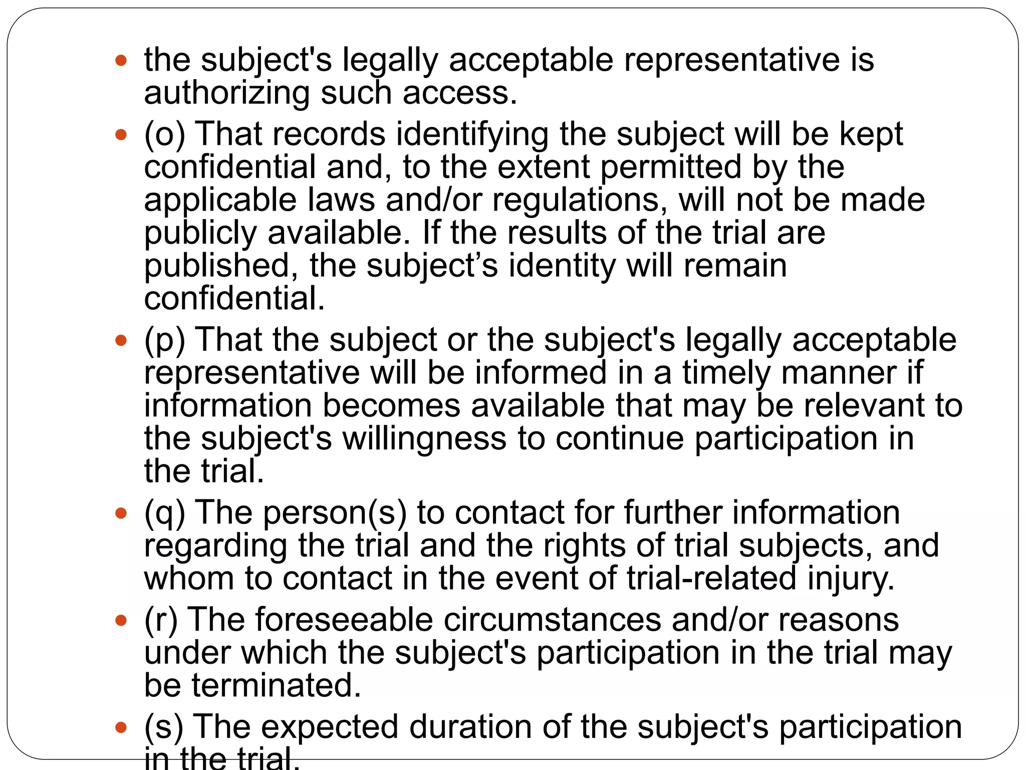 Informed consent process